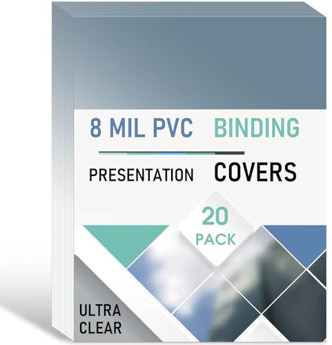 8 Mil PVC Binding Presentation Covers, COIDEA Clear Report Covers for Binding, Book Covers Presentation Document Binding for Business, 8-1/2 x 11 Inches, Letter Size, 20 Pack