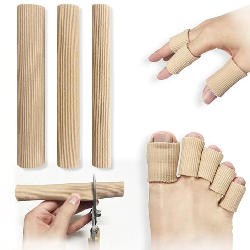 3 stycken tåskydd av silikon,slangbandage,slangbandage silikon, elastiskt tyg fodrat med mjuka tåavskiljare i silikon, för majsborttagning/lindring av för hårdnader/blåsor/calluses/kycklingögon(S,M,L)