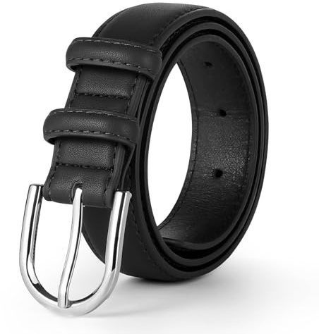 WELROG Barnbälte för pojkar och flickor – pojkar PU-läderbälte för barn skoluniform jeans barnbälte flickor i åldern 6–10 år, svart, S (18in-24in)