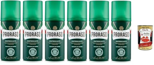 Schiuma da Barba, Erfrischender Rasierschaum mit Eukalyptusöl und Menthol, 6x 100ml + Italian Gourmet polpa 400g