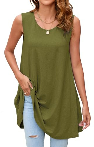 Enmain Women's Tunic Tops Short Sleeve Casual Ladies Tunics Floral Printed Longline Blouses T-Shirts Round Neck Stretch Comfortable S-3XL