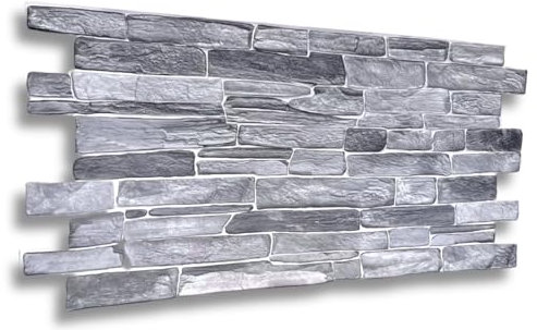 28 pièces 3D panneaux de muraux & plafond, en plastique PVC, aspect imitation pierre, revêtement mural, 12m² - 1mm d'épaisseur