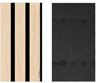Acoustic Slat Wood Wall Panels Sample, Decorative Wood Panels for Walls, Slat Wall Paneling for Kitchen and Living Room Decor, Noise Reduction, Sound Proofing Panels for Walls, 30x12.5cm | Golden Oak