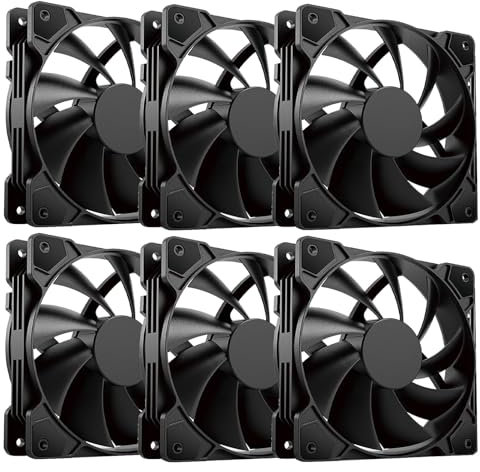 Molex - 2 ventiladores silenciosos para PC de 120 mm, color negro, antivibraciones, conexión de 3 pines + 4 pines, color negro