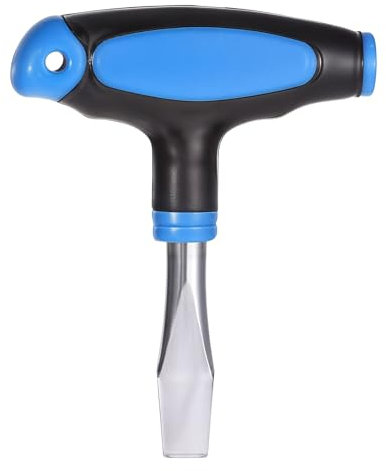 Piriuuo T Handle Flat Head Screwdriver, 10mm T Handle Slotted Screwdriver with Plastic Handle Screw Drivers Assembly Tool for Slotted Screw Used on Quick Release Plate or Camera Tripod Monopod