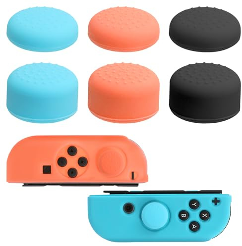 APOMOONS 6PCS Copri Levette per Switch 2 Joystick, Caps in Silicone Antiscivolo Colorati Gommini Analogici Grip Protezione per Switch 2 Accessori Controller per Gaming Preciso Comfort