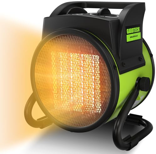 Risparmio energetico, Ventilatore di riscaldamento con PTC, Riscaldamento elettrico, Riscaldatore con protezione da ribaltamento, Protezione dal surriscaldamento, 2000 W