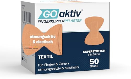 GOaktiv® Fingerkuppenpflaster – Fingerpflaster & Zehenpflaster für Fingerschutz bei Verletzung – elastisch, hautfreundlich, schützt empfindliche Hautpartien bei Bewegung im Alltag & Sport - 50Stk