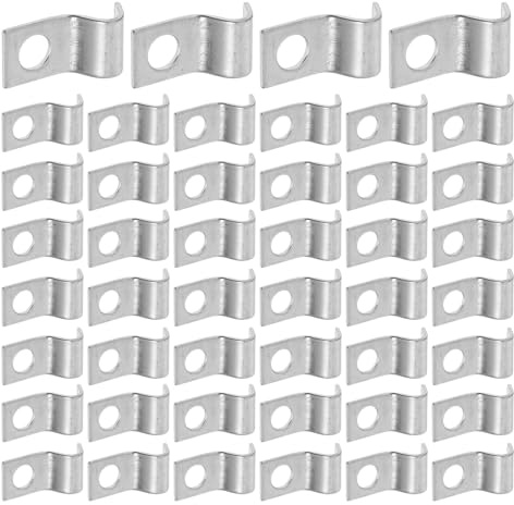 WOONEKY Lot de 100 Colliers de Serrage en Fer Galvanisé 11x22x1mm, Clips Clips Câbles Métalliques pour Fixation Stable de Tuyaux D'eau, Usage Domestique et Industriel, Organiseur Câble