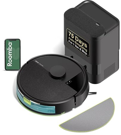 iRobot Roomba 105X Robot Vacuum & Mop Combo, AutoEmpty Dock, SelfâEmptying for Up to 75 Days, 70Ă PowerâLifting Suction, Smart LiDAR Mapping, App & Voice Control, Ideal for Homes with Pets & Kids
