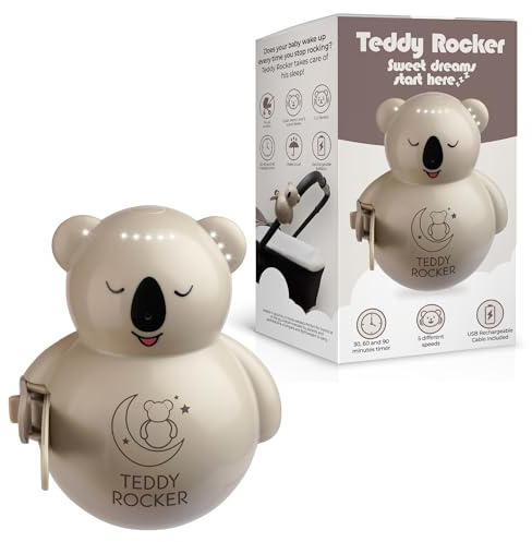 Teddy Rocker Dondolo Automatico Del Bambino Sensore di Pianto 5 Velocità Timer Batteria Ricaricabile USB Portatile per Bambini Fino a 3 anni