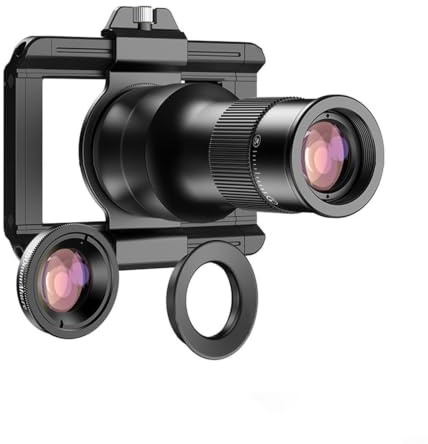 Nexbrill TM6X teleobjektiv 6X zoom 150 mm brännvidd aluminiumlegering kropp med okular för smartphone utomhus fågelskådning filmning lätt justerbar klämma svart