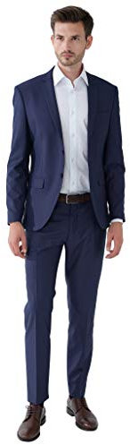 Steffen Klein Herren 2-Teiliger Slim Fit Business Anzug Smoking 2-Knopf Sakko