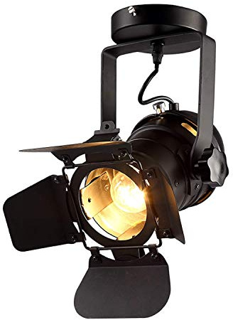 Jorunhe Vintage Ceiling Spotlight Fixture E27 Spot Light Industiral Spot Wall/Ceiling Light Adjustable Metal Pendant Lighting (Fixed Style)