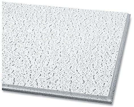 Armstrong Fissured Ceiling Tiles, Angled Tegular 0.94 Inch, 24 x 24 x 0.63 Inches, White, 16 per Carton
