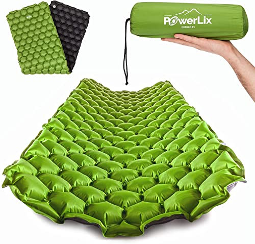 POWERLIX Isomatte Camping Outdoor Luftmatratze - Ultraleichte Aufblasbare Isomatte, kompakte und leichte für Outdoor, Camping,Rucksackreisen, Wandern - Aufblassack, Tragetasche, Reparaturset