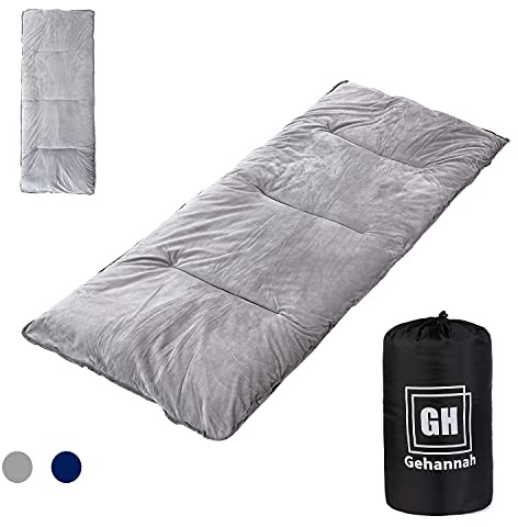Gehannah Thick Camping Sleeping Pad, Soft Comfortable Microfiber Camping Cot Pads for Adults, Lightweight Foldable Sleeping mats for Traveling Hiking Backpacking Traveling Grey Large