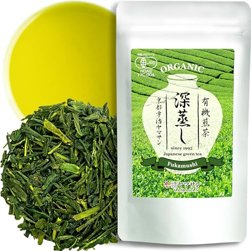YAMASAN KYOTO UJI Sencha Fukamushi - Deep Steamed Sencha Green Tea - Japanese Loose Leaf Green Tea, 80g