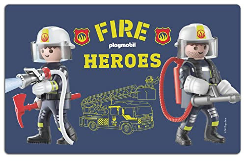 Playmobil Brettchen - City Action Feuerwehr Frühstücksbrettchen Schneidebrett aus Resopal