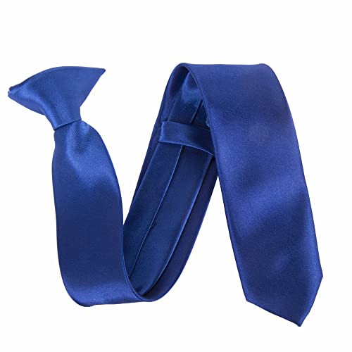 The Tie Company Kinder-Krawatten, Satin, zum Anklippen, Königsblau, königsblau, One size
