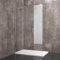 Parete Doccia Fissa Walk In Cabina Box Bagno Con Barra Stabilizzatrice Anta In Cristallo Temperato Trasparente da 8 mm Reversibile Profilo A Muro In Alluminio Anodizzato Praia (70 x 195 Cm)