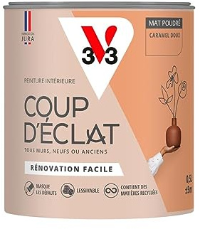 V33 Peinture murale intérieure Coup d'Éclat® Caramel doux Mat Poudré 0,5L