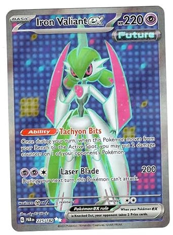 Pokemon - Iron Valiant ex 225/182 - Paradox Rift - Full Art - Ultra Rare - Single Card