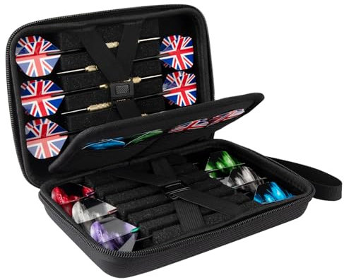 Aukuoy Dart Tasche: Darttasche für 12 Darts und weiteres Dart-Zubehör, tragbar und langlebig, professionelles Dart-Zubehör