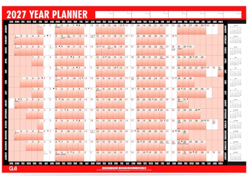 2027 Wall Planner A1 Large 85cm X 58cm Laminated 2027 Wall Calendar 2027 Year Planner With Stickers And Dry Wipe Pen