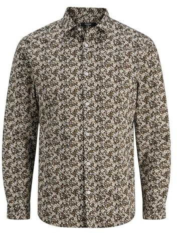 JACK & JONES Jprblablackpool Stretch AOP LS Shirt Sn, Beech, M