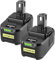 2 X 5500mAh Batterie de Rechange pour Ryobi 18V Batterie RB18L50 18V 5.5Ah Batterie de Rechange RB18L50 RB18L40 RB18L25 RB18L15 RB18L13 avec indicateur LED