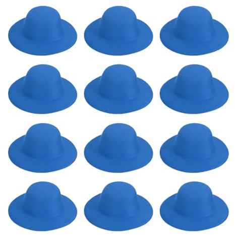 PATIKIL Sombreros Formales Miniaturas De 5.3 Pulgadas 12 Piezas Sombreros Miniaturas Para Muñecas Sombrero De Copa Mini Para Manualidades Para El Pelo Decorar Muñecos De Nieve Azul Oscuro