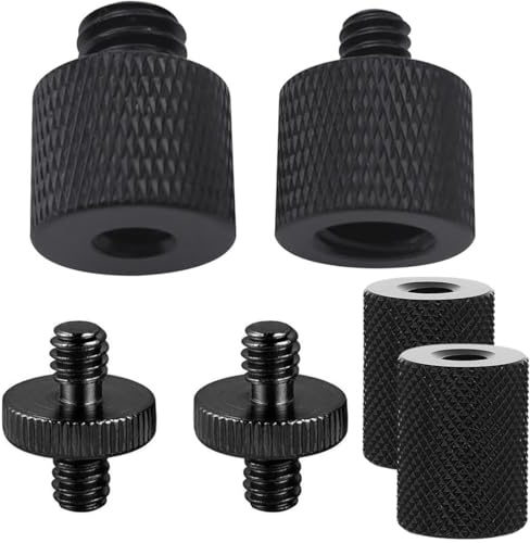 6 Adattatori Per Treppiedi Da 1/4-3/8 Nero, Viti Per Treppiede,Adattatore Filettato Adattatore Vite Treppiede Per Fotocamera,Microfono,Monopiede