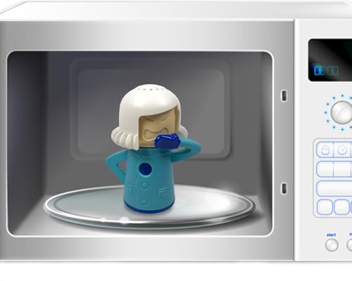 Detergente per microonde mamma arrabbiata | Pulitore a vapore per forno a microonde - Strumento di attrezzature per la pulizia del frigorifero del fumetto, utilizzando aceto e acqua