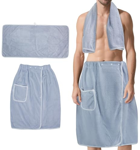 BABYSHEEP Men's Towel Wrap Bathrobe, Soft Adjustable Bath Wrap