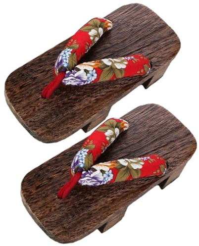 Uonlytech Sabots Bois Japonais pour Femme Sandales Légères et Bois Style Traditionnel Japonais Confort pour Usage Quotidien