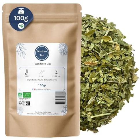 Passiflore Bio en Vrac - Herboristerie et Tisane Relaxante - Passiflora Edulis Sims - Aromatique - Agriculture Biologique - Sachet 100g (50 Tasses)