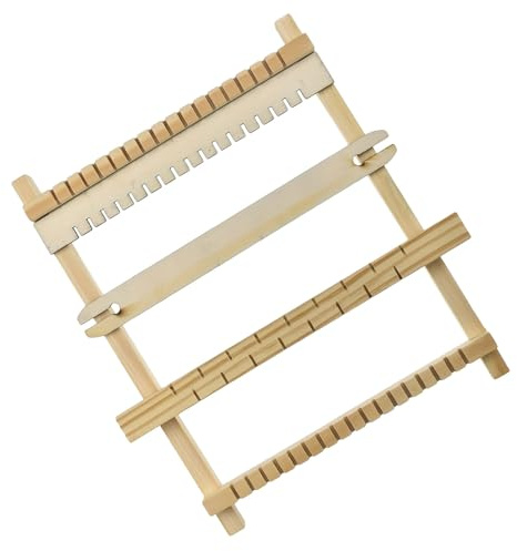 HOODANCOS Mini Kit per Tessitura in Legno Portatile, Tavola da Lavoro Manuale per Arazzi, Sciarpe e Coperte Fai da Te, Adatto per Adulti e Principianti, Strumento per Maglieria da Tavolo