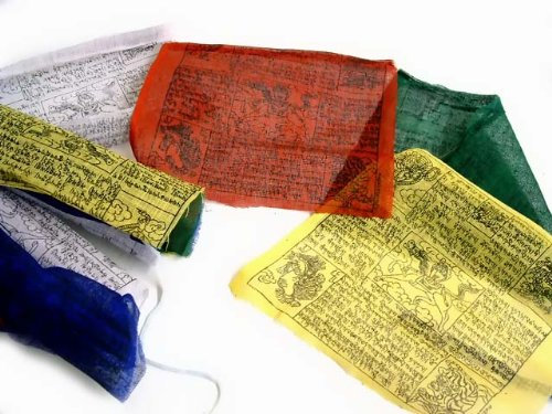 Ascension777 ITB048F Tibetan Artifact Cotton Dharma/Prayer Flags Buddhism Medium 10 Flags 7 x 5.5