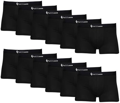 Fullluwaa Boxershorts Men Herren 10er/12er Pack Retroshorts Männer Trunks Baumwolle Unterwäsche Weiche und Ideale Passform(Ohne Kratzenden Zettel)