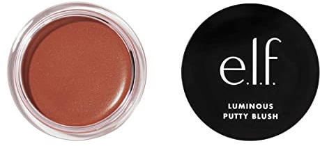 e.l.f. Cosmetics Luminous Putty Blush, blush da crema compatta a polvere con finish brillante, formula leggera e modulabile, Barbados