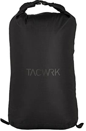 TACWRK x Tasmanian Tiger Dry Bag wasserdichte Aufbewahrungsbeutel Lightweight Trockenbeutel Polyester Packsäcken Set für Wassersport Wandern Camping, Black (5 Liter, Black, 1)