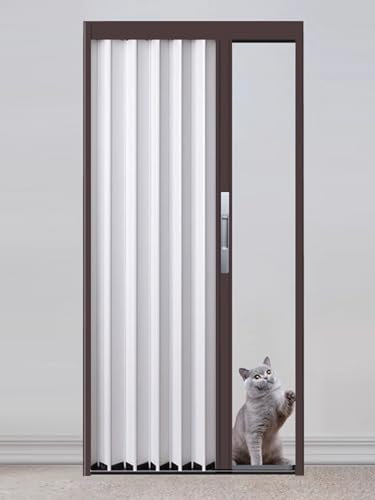 Schiebetür Falttür falttüren innentüren Schiebetür Für Büroraum, Aluminium Akkordeon Falttür Mit Oberer Und Unterer Schiene, Schloss Und Schlüssel, Flur-Raumteilertür, Scheunentor Doppelt/ Einzeln ( C