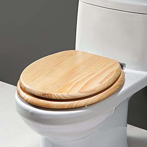 Toilettensitz, länglich, Holz, Tragkraft: 150 kg, Bambus-Toilettensitz for O/V/U-Toilette, ovaler Toilettensitz, Schnellverbindung, Edelstahlscharnier, feuchtigkeits-/wasserdicht,B