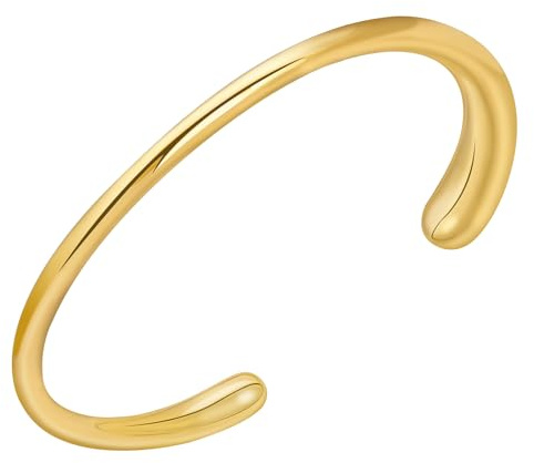 Yowivon Guldarmband för kvinnor, justerbara öppna manschettarmband uttalande minimalistiskt tjockt armband mode smycken accessoarer presenter
