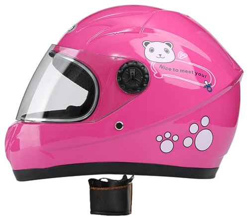 Casco Integral de Motocicleta para niños, Casco de Scooter Aprobado por ECE con Visera Solar y Bufanda extraíble, Casco de Scooter para niños y niñas de 3 a 12 años C,50-54CM
