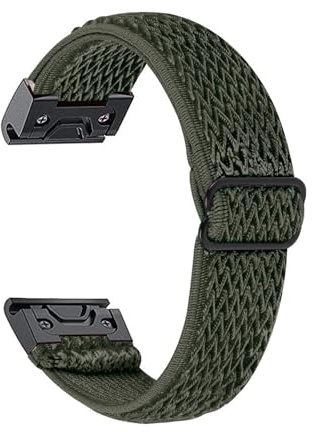 20 mm elastisk nylonrem for Garmin Fenix 7S 6S Pro 5S Plus Woven Sports Watch Band Loop for Garmin Fenix 8 43 mm lås(Army green,20mm Fenix 8 43MM)