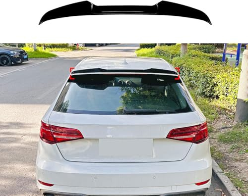 LZGQAZ Spoiler Posteriore per Audi A3 8V Sline Sedan 2014 2015 2016 2017 2018 2019 2020, Alettone Bagagliaio Posteriore Ala Spoiler per Tetto, Accessori Decorazione Auto,Glossy Black