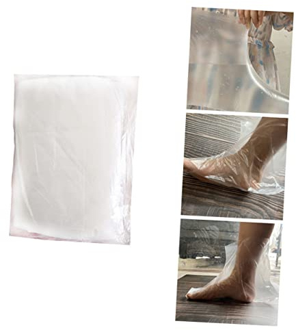 VICASKY Disposable Foot Film Bag and Therapy Feet Covers 100pcs Long Booties Breathable Waterproof and Shoe Fitting Protection