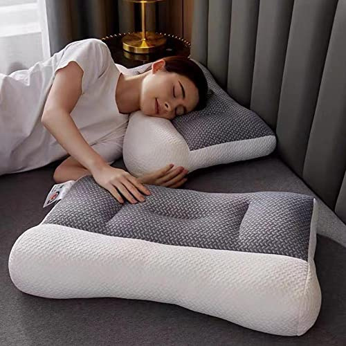 Almohada ortopédica para la apnea del sueño, almohada de sueño profundo para apoyo del cuello y los hombros, ideal para personas que duermen de lado, espalda y boca abajo